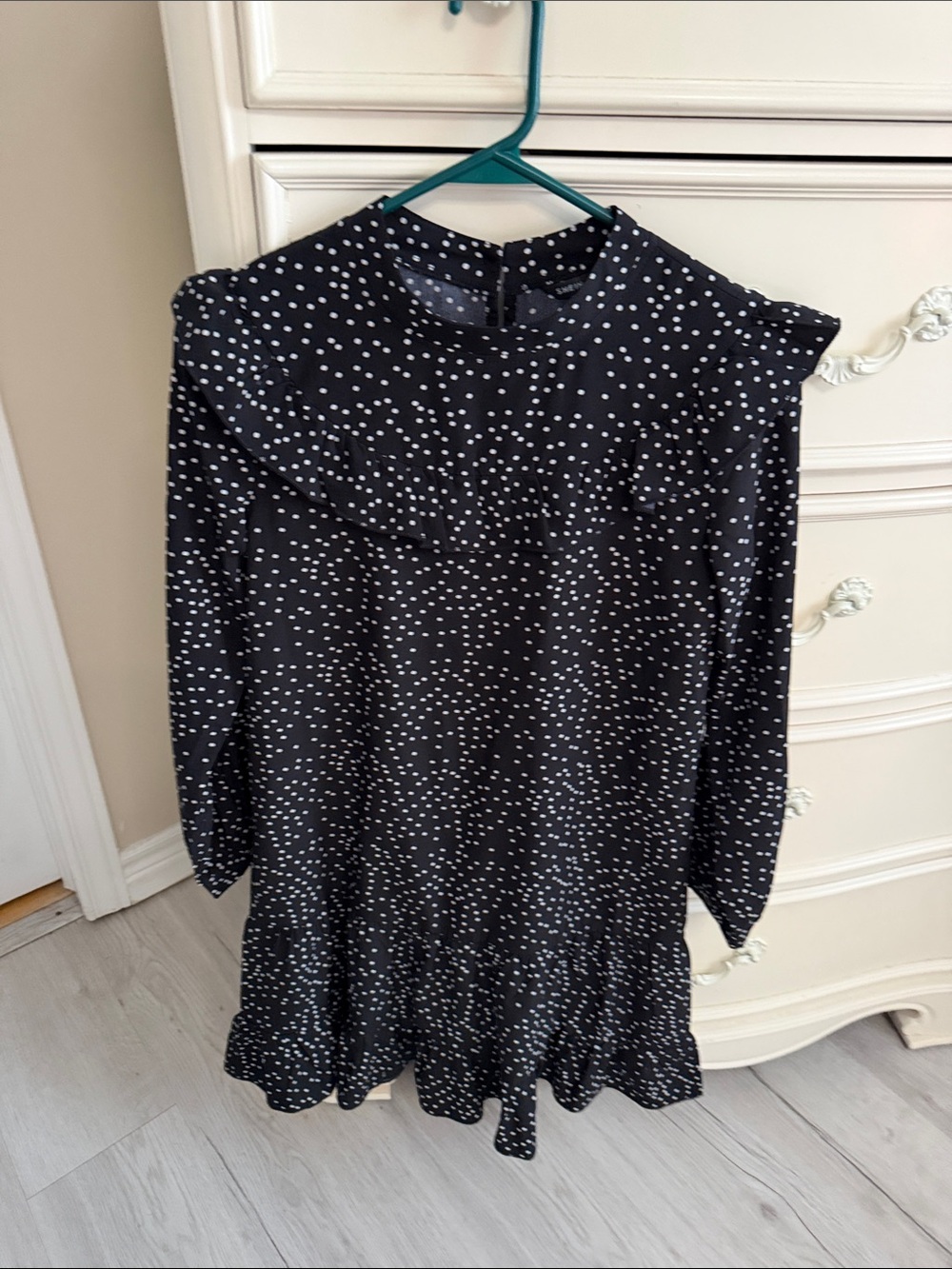 SHEIN Black Dress with White Polka Dots